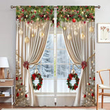 🎄🔥Weihnachtsaktion 50% RABATT🔥Weihnachts-Fenstervorhänge 2-teiliges Set für die Wohnungsdekoration