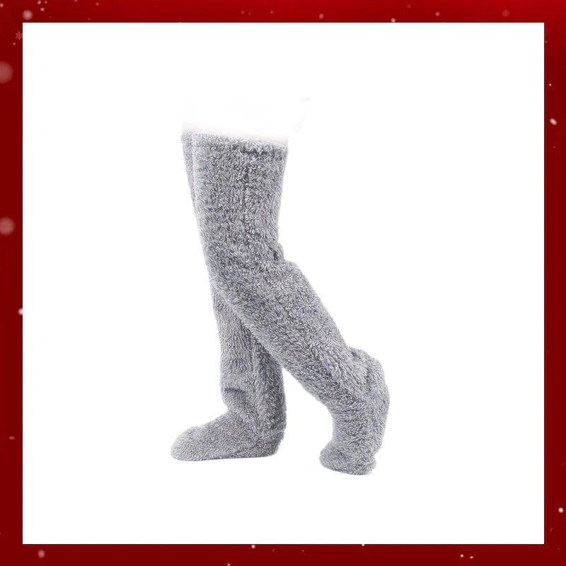 ⚡Blitzangebot🏆Bestseller Nr. 1 ⏰ 💕Samtweiche Flausch-Kniestrümpfe für Weihnachten❄️🎅