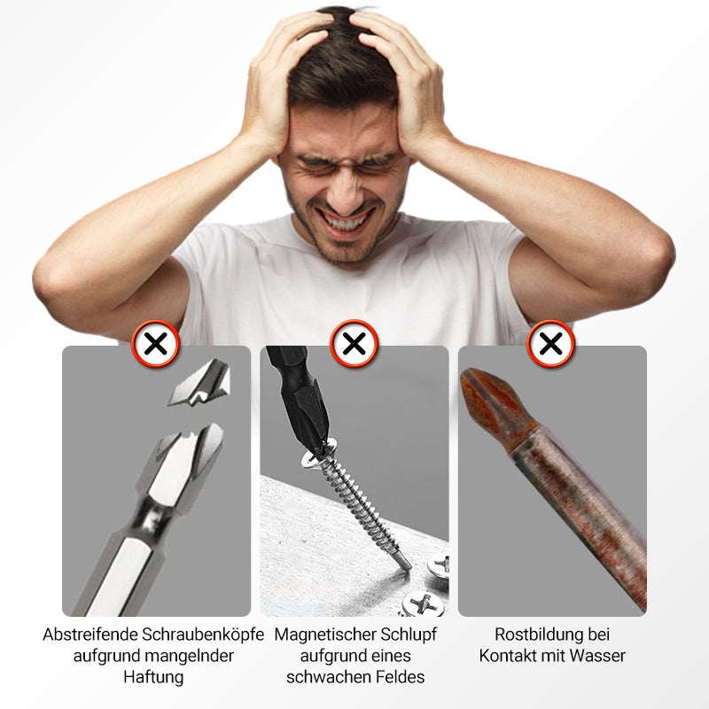 💥Sechskant-Bitsatz mit rutschhemmender Gewindestruktur, schlagfest & hochmagnetisch(HRC 62)