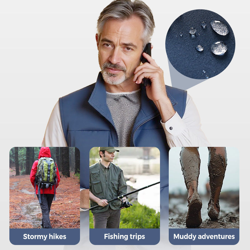 ⏳ 50 % Rabatt für begrenzte Zeit! 💥Wasserdichte Outdoor-Utility-Weste für Herren