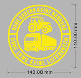 Auto-Aufkleber: Keine Bauern, keine Lebensmittel – keine LKWs, keine Lieferungen