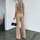 Elegantes Crop-Top- und Weitbein-Hosen-Set für Damen