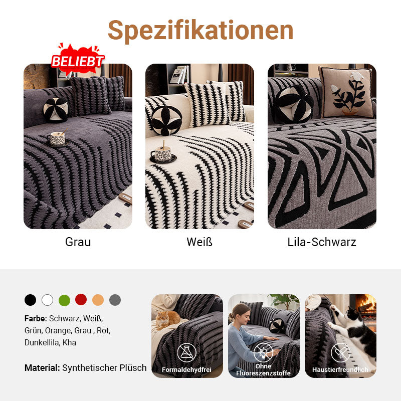 Plüsch Sofaüberwurf 2025 – Weicher Plüsch-Anti-Rutsch-Sofaüberwurf