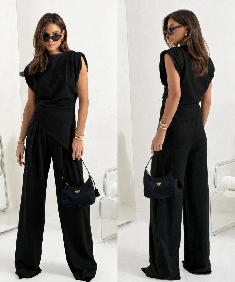 Elegantes, einfarbiges zweiteiliges Set für Damen