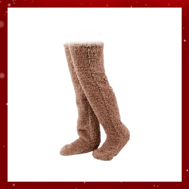 ⚡Blitzangebot🏆Bestseller Nr. 1 ⏰ 💕Samtweiche Flausch-Kniestrümpfe für Weihnachten❄️🎅