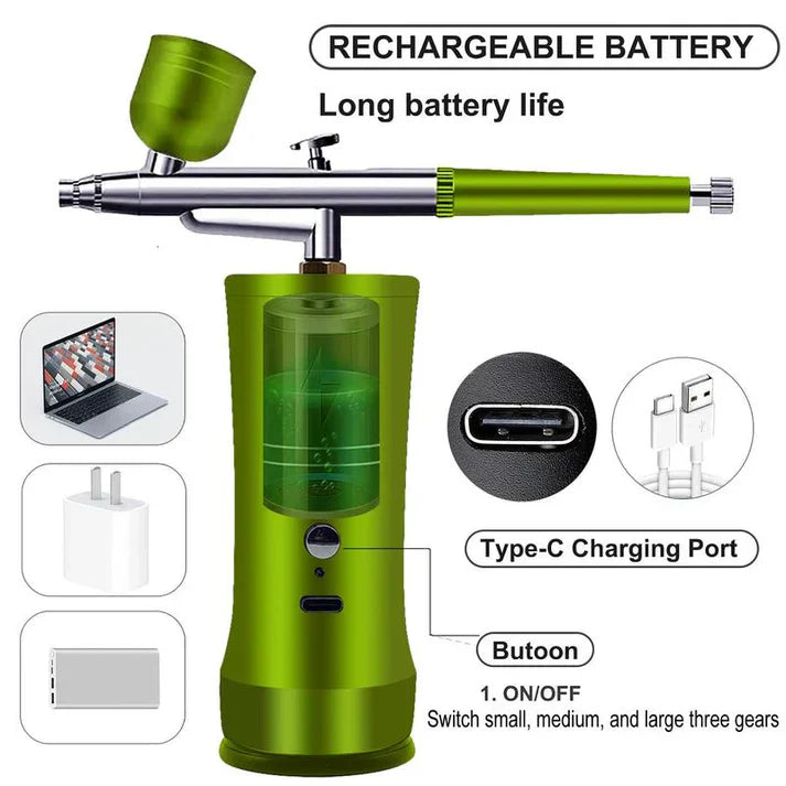 Tragbares kabelloses Airbrush-Kit mit Kompressor