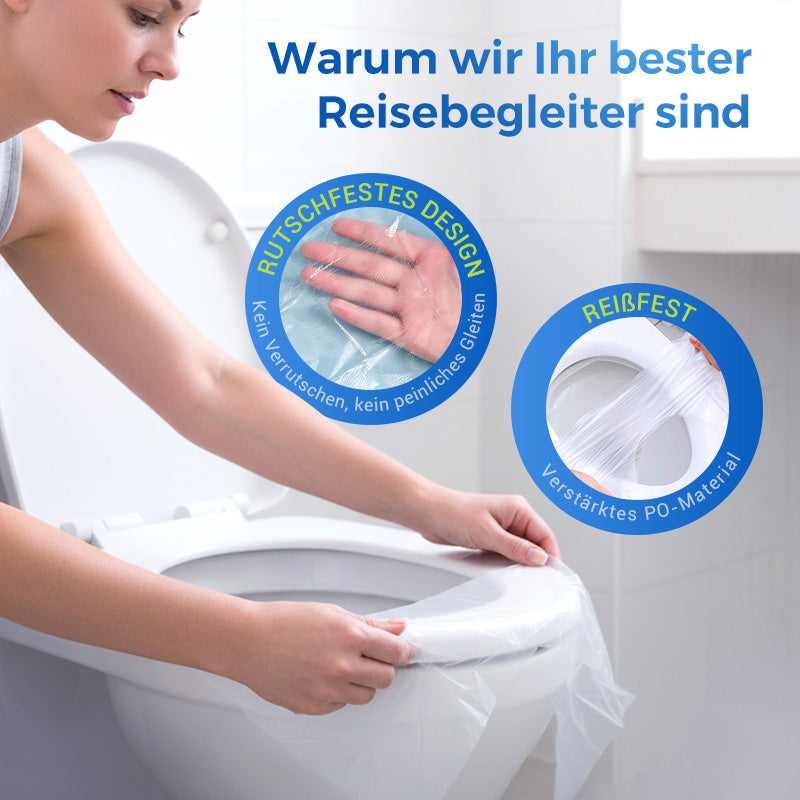 👍Für die Gesundheit sorgen✅Biologisch abbaubarer Einweg-Toilettensitzbezug aus Kunststoff