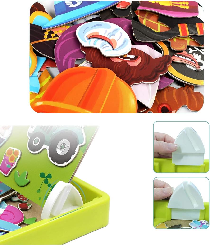Magnetisches Puzzle Gesichter-Anziehspiel Reisespiel Doppelseitiges Vorschulerziehungs-Lernspielzeug für Kinder