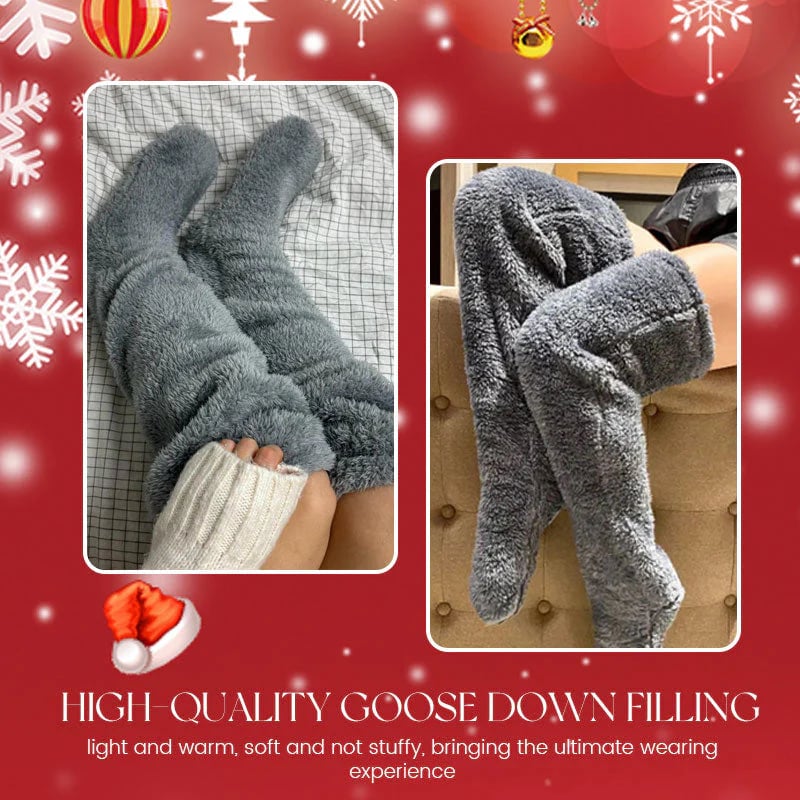 ⚡Blitzangebot🏆Bestseller Nr. 1 ⏰ 💕Samtweiche Flausch-Kniestrümpfe für Weihnachten❄️🎅
