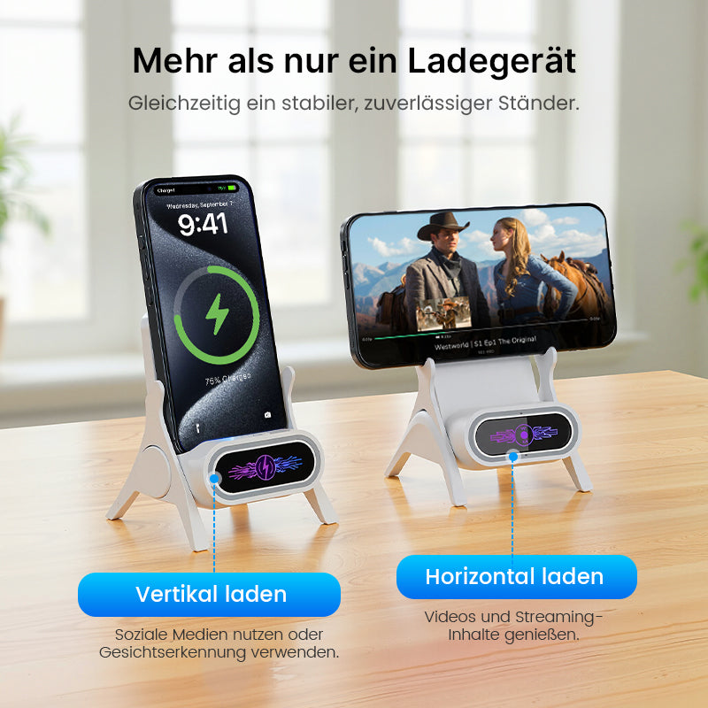 🔥 50 % RABATT 🎁 Multifunktionale kabellose Halterung mit Schnellladegerät für Smartphones