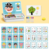 Magnetisches Puzzle Gesichter-Anziehspiel Reisespiel Doppelseitiges Vorschulerziehungs-Lernspielzeug für Kinder