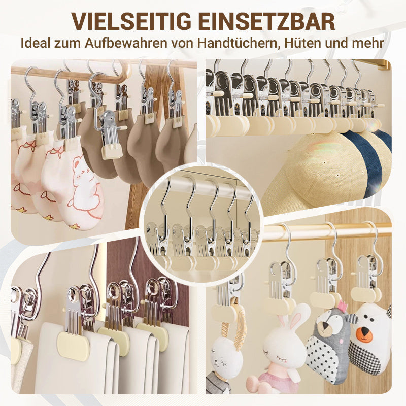 Multifunktionale Wäschehaken mit Clips