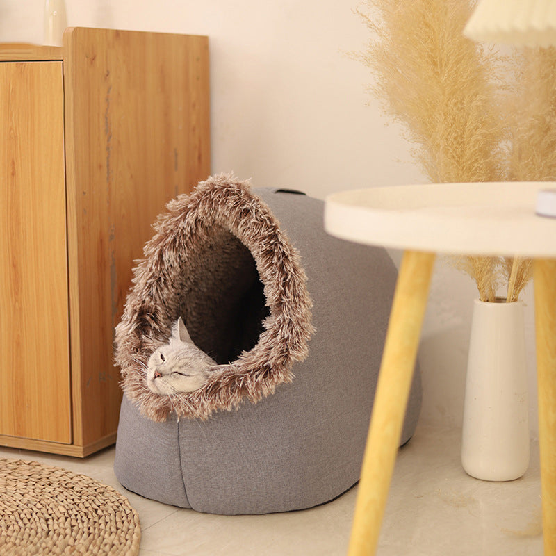 💥 HEISSER VERKAUF 🐾 ANGEBOT – Winter-Wärmebett für Haustiere in Höhlenform