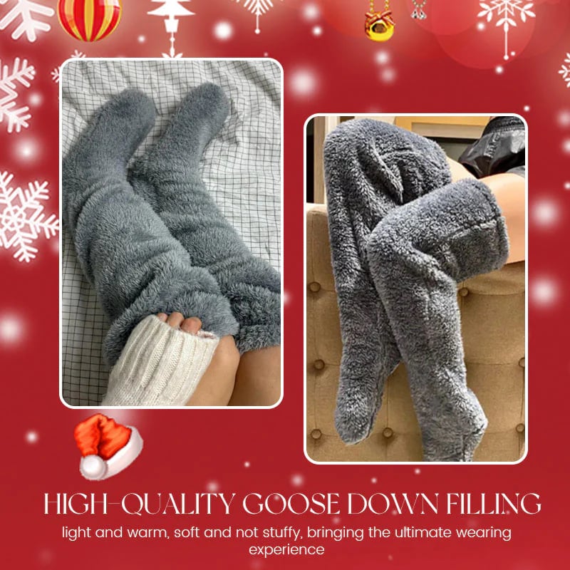 ⚡Blitzangebot🏆Bestseller Nr. 1 ⏰ 💕Samtweiche Flausch-Kniestrümpfe für Weihnachten❄️🎅