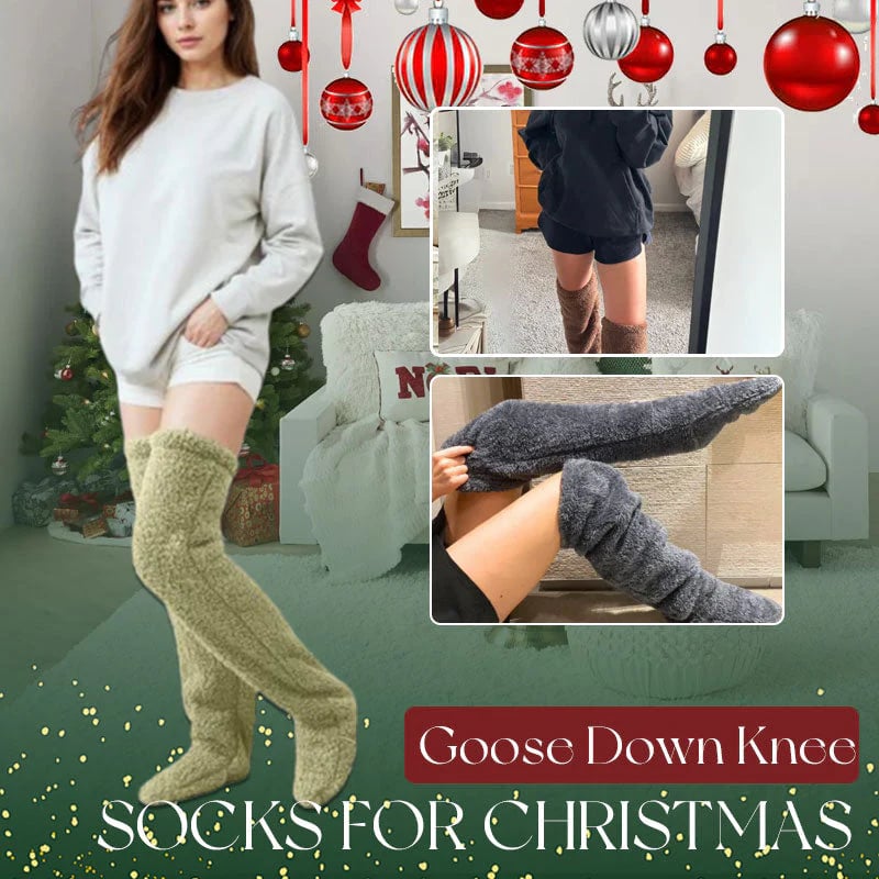 ⚡Blitzangebot🏆Bestseller Nr. 1 ⏰ 💕Samtweiche Flausch-Kniestrümpfe für Weihnachten❄️🎅