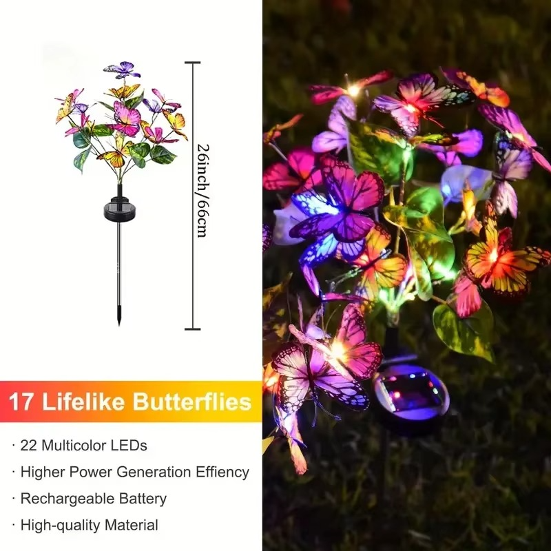 🦋Solar-Schmetterlingslichter für den Außenbereich💐[Kostenlose Schmetterlings-Anhänger-Grußkarte beim Kauf