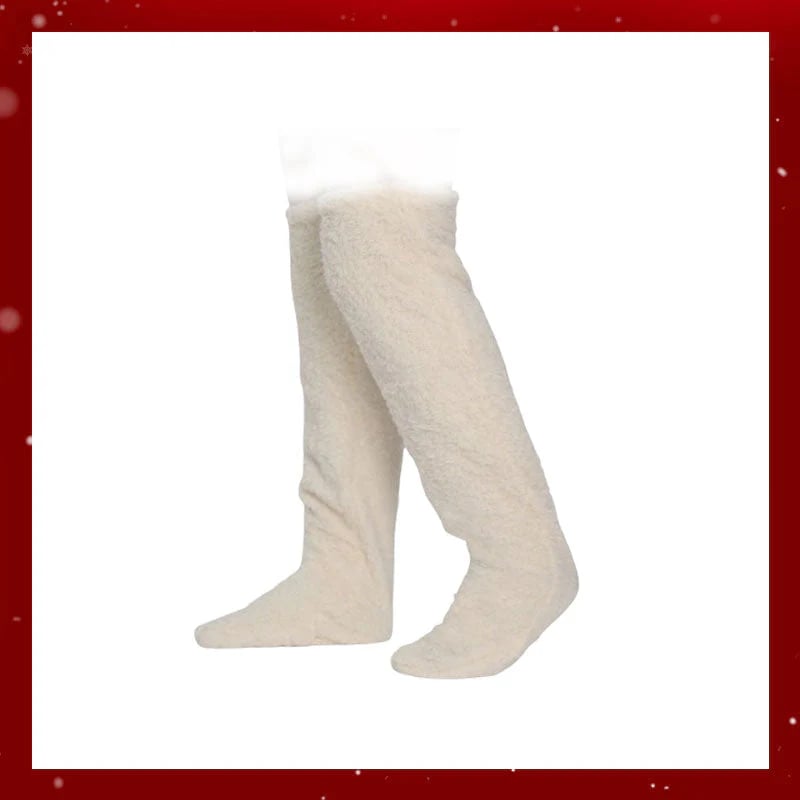 ⚡Blitzangebot🏆Bestseller Nr. 1 ⏰ 💕Samtweiche Flausch-Kniestrümpfe für Weihnachten❄️🎅