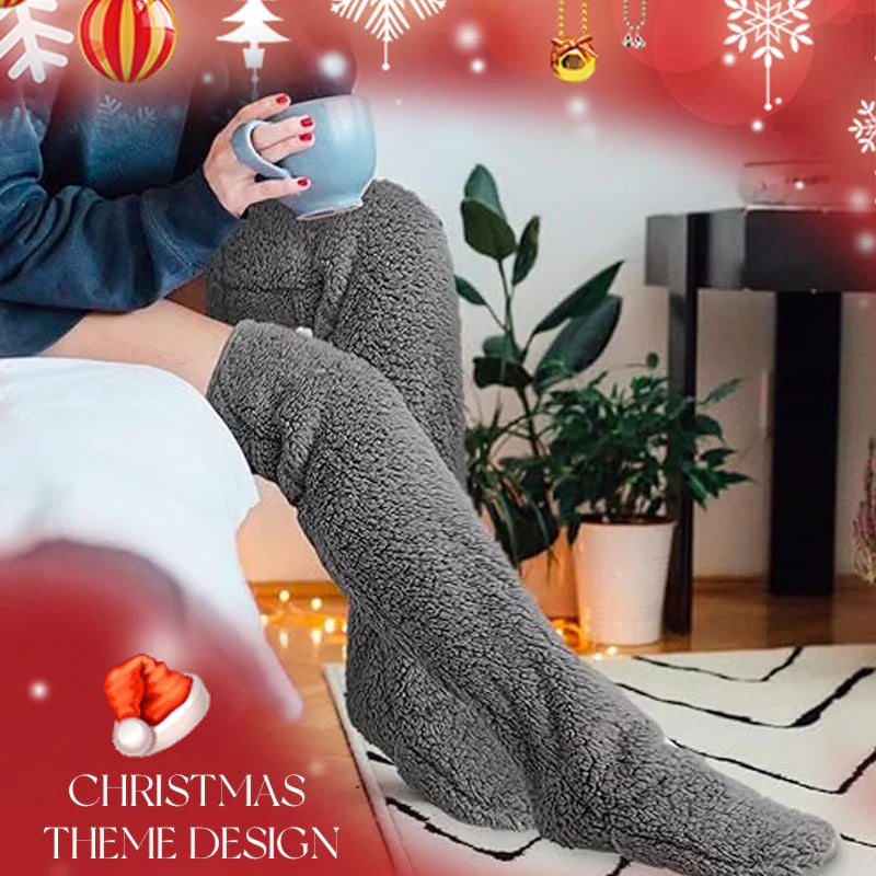 ⚡Blitzangebot🏆Bestseller Nr. 1 ⏰ 💕Samtweiche Flausch-Kniestrümpfe für Weihnachten❄️🎅