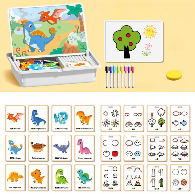 Magnetisches Puzzle Gesichter-Anziehspiel Reisespiel Doppelseitiges Vorschulerziehungs-Lernspielzeug für Kinder