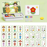 Magnetisches Puzzle Gesichter-Anziehspiel Reisespiel Doppelseitiges Vorschulerziehungs-Lernspielzeug für Kinder