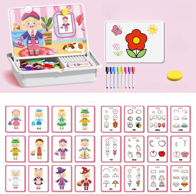 Magnetisches Puzzle Gesichter-Anziehspiel Reisespiel Doppelseitiges Vorschulerziehungs-Lernspielzeug für Kinder