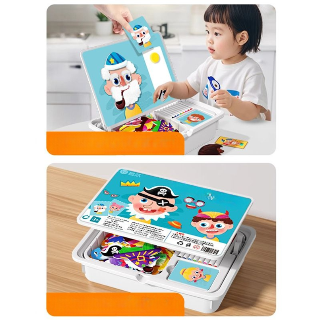 Magnetisches Puzzle Gesichter-Anziehspiel Reisespiel Doppelseitiges Vorschulerziehungs-Lernspielzeug für Kinder