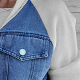 Neue modische kreative Denim-Spleißjacke für Damen