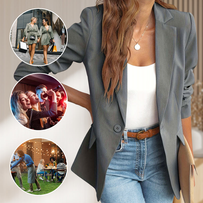 Elegante, zachte, effenkleurige reversknopenjas