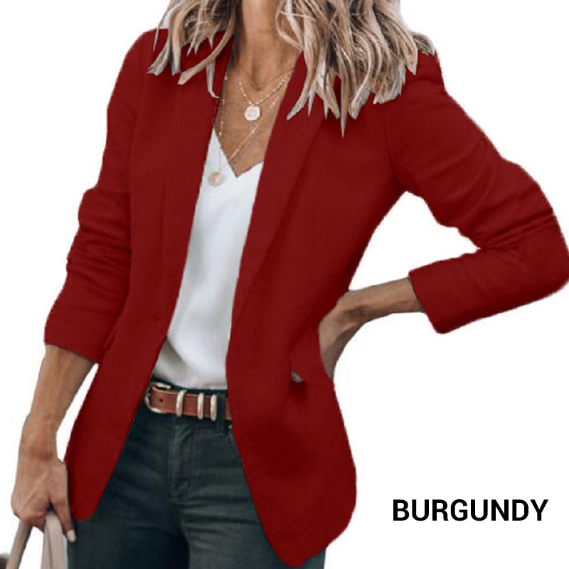 Elegante, zachte, effenkleurige reversknopenjas