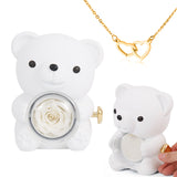 ⏰🌹Valentine's Day Überraschungsverkauf 49% RABATT!!💝 Niedliches Teddybär mit konservierter Rose – Halskette📿+ Ewige Rose🌹+ Teddybär🧸