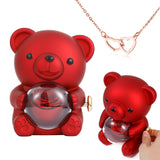 ⏰🌹Valentine's Day Überraschungsverkauf 49% RABATT!!💝 Niedliches Teddybär mit konservierter Rose – Halskette📿+ Ewige Rose🌹+ Teddybär🧸