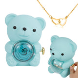 ⏰🌹Valentine's Day Überraschungsverkauf 49% RABATT!!💝 Niedliches Teddybär mit konservierter Rose – Halskette📿+ Ewige Rose🌹+ Teddybär🧸