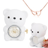 ⏰🌹Valentine's Day Überraschungsverkauf 49% RABATT!!💝 Niedliches Teddybär mit konservierter Rose – Halskette📿+ Ewige Rose🌹+ Teddybär🧸