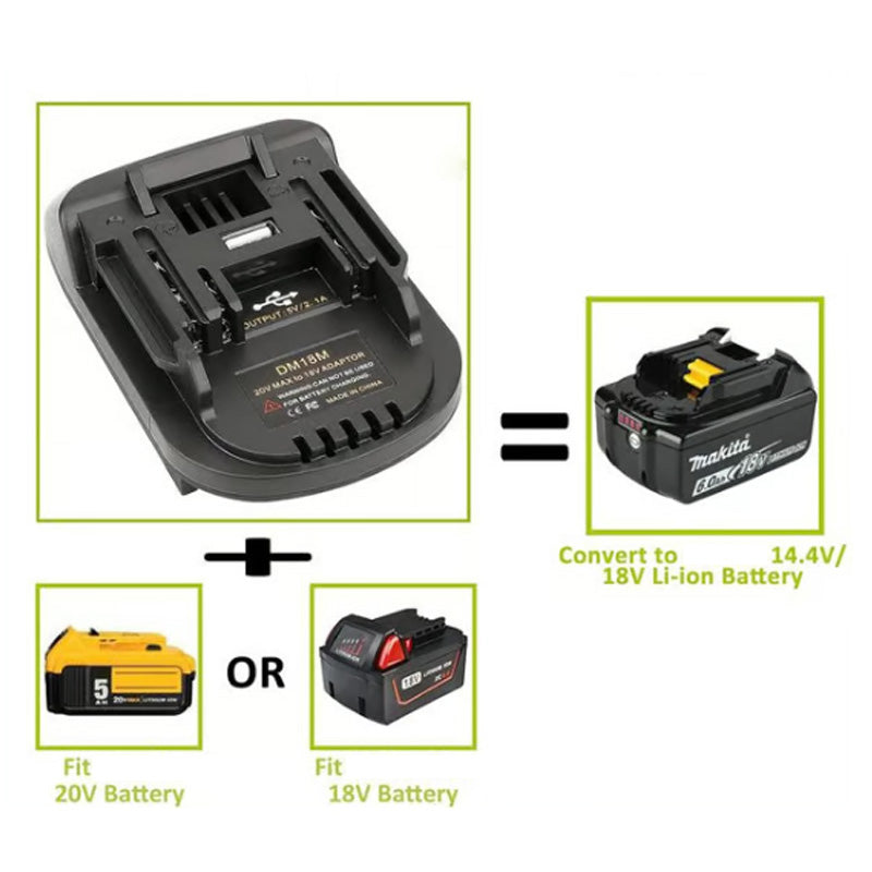 Lithium-Akku-Adapter für 18V-Akkugeräte