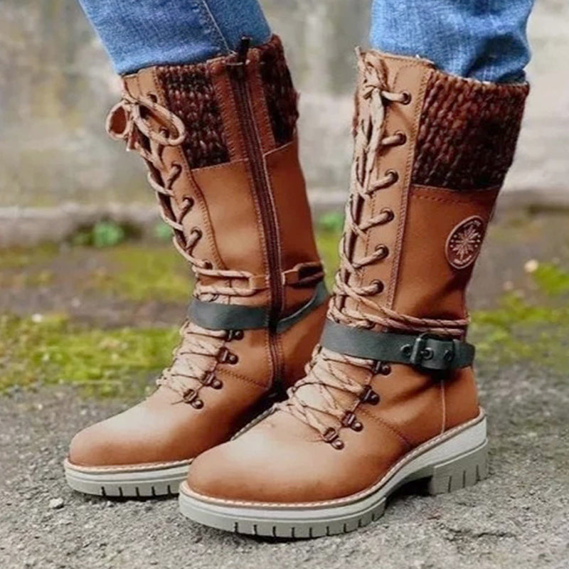 ❄️Winterschlussverkauf 69% RABATT🎁Wasserdichte Knie-Schneestiefel für Damen