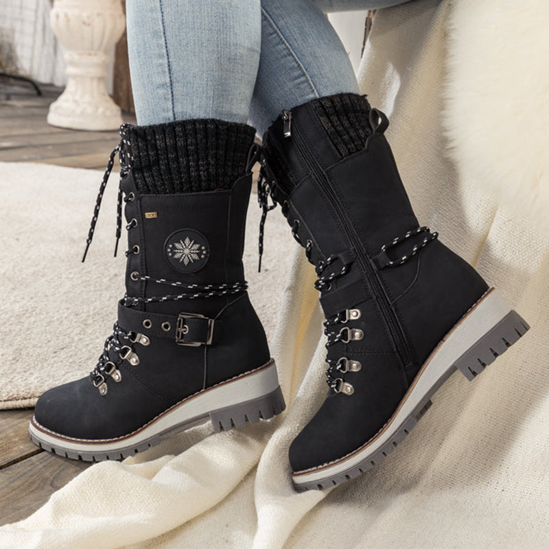 ❄️Winterschlussverkauf 69% RABATT🎁Wasserdichte Knie-Schneestiefel für Damen