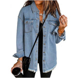 🍂Frühherbst-Sale – 50 % Rabatt!💕Zerrissene Jeansjacke mit Schnittkante für Damen