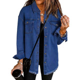 🍂Frühherbst-Sale – 50 % Rabatt!💕Zerrissene Jeansjacke mit Schnittkante für Damen