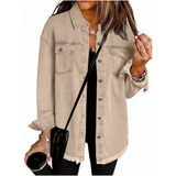 🍂Frühherbst-Sale – 50 % Rabatt!💕Zerrissene Jeansjacke mit Schnittkante für Damen