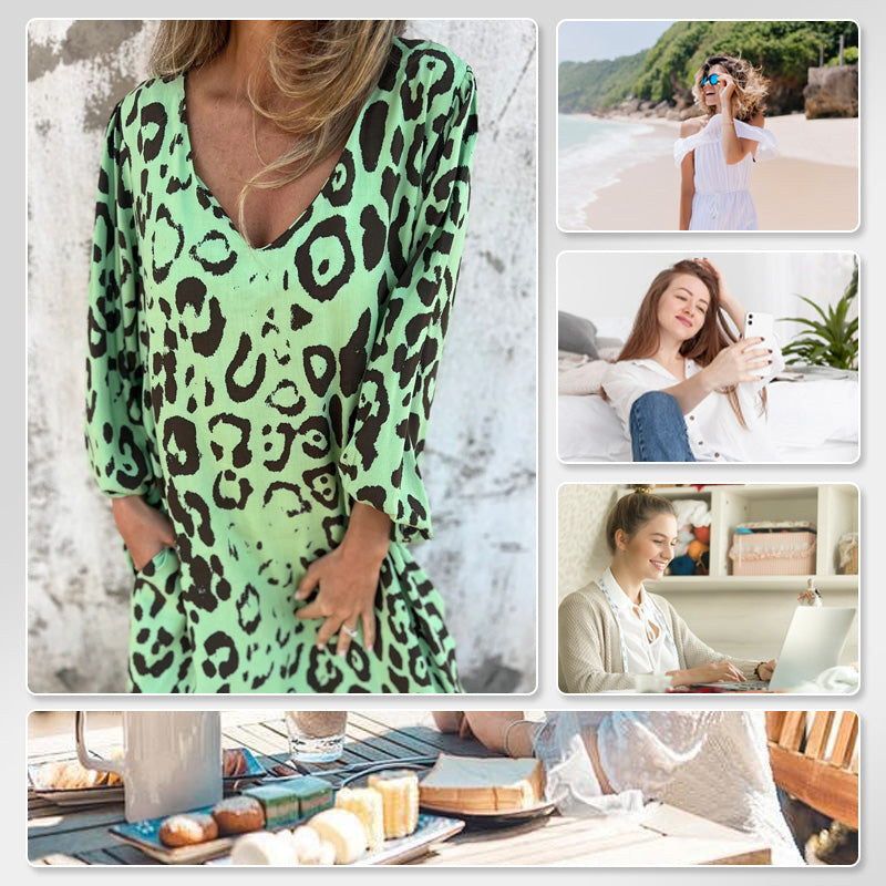 💖"Verkaufsschlager - Sofortrabatt 50%!“ - Safari Chic Leopard Kleid🔥