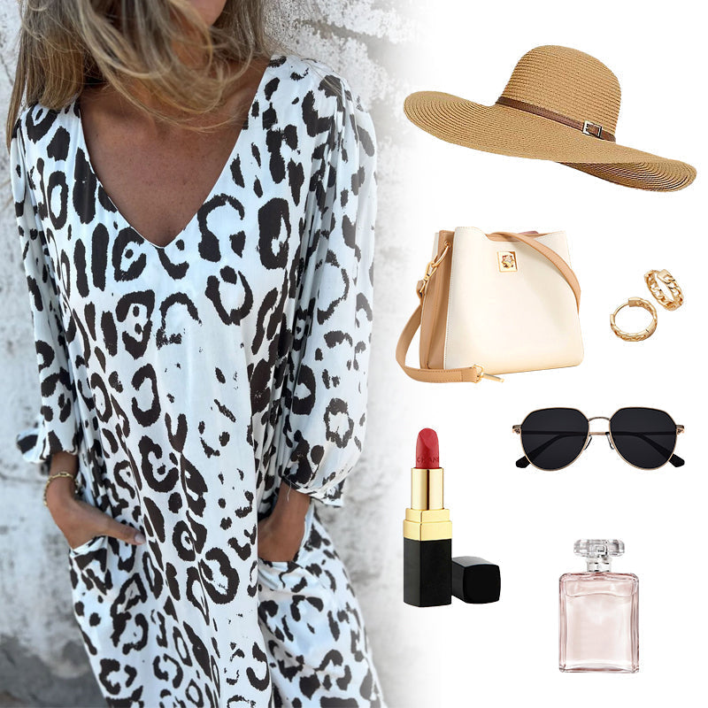 💖"Verkaufsschlager - Sofortrabatt 50%!“ - Safari Chic Leopard Kleid🔥