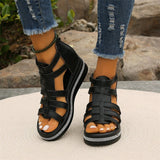 Strass-Sandalen mit Keilabsatz