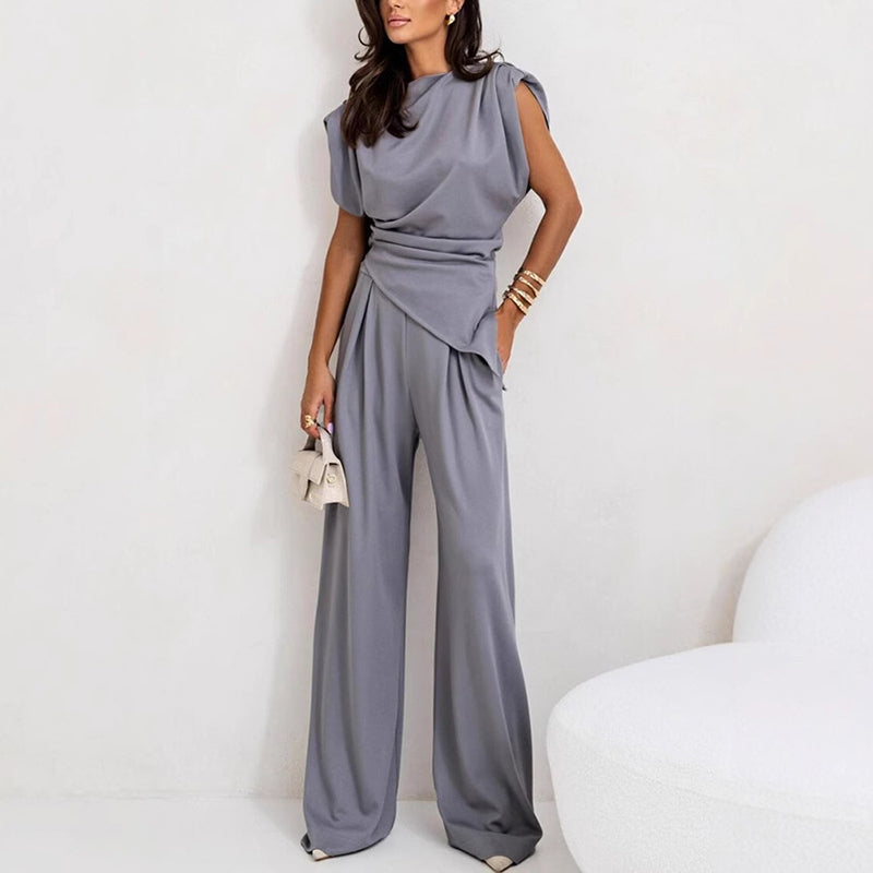 Elegantes, einfarbiges zweiteiliges Set für Damen