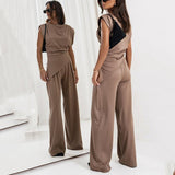 Elegantes, einfarbiges zweiteiliges Set für Damen