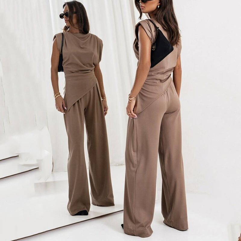 Elegantes, einfarbiges zweiteiliges Set für Damen