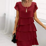 Damen Freizeitkleid mit Wellenvolants.