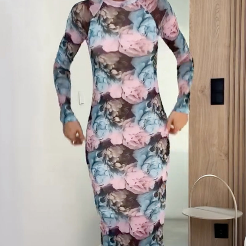 Dusk Rose Slim-Fit Midi Dress
