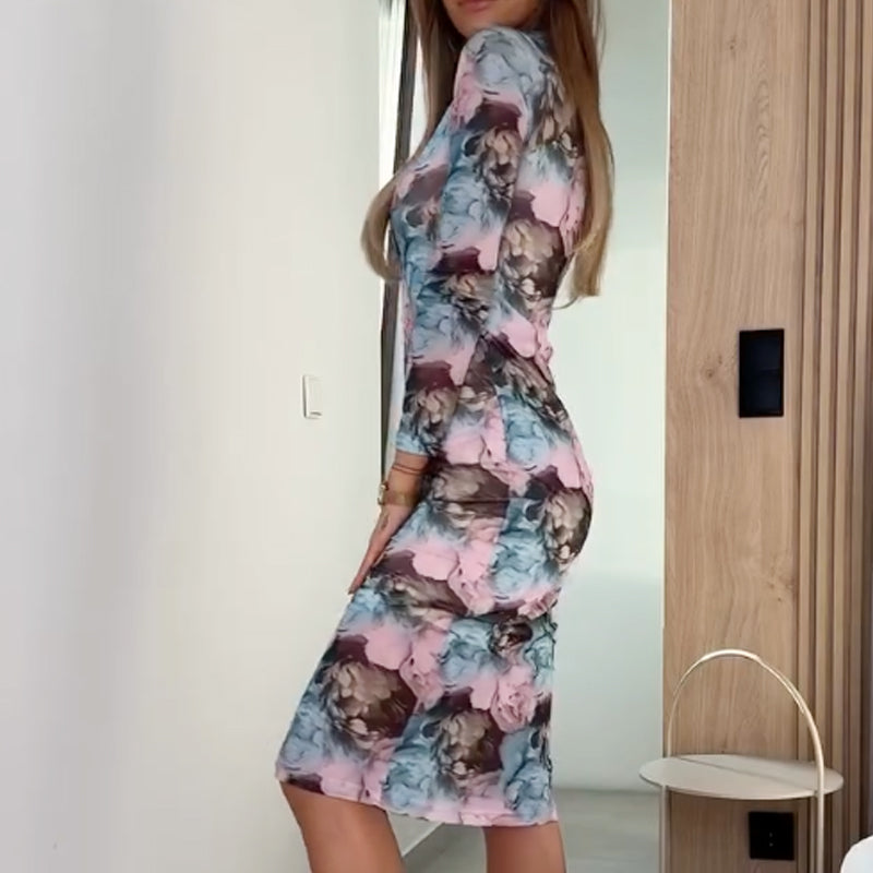 Dusk Rose Slim-Fit Midi Dress