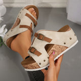 Modische Plateau-Sandalen mit Keilabsatz für Damen