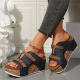 Modische Plateau-Sandalen mit Keilabsatz für Damen